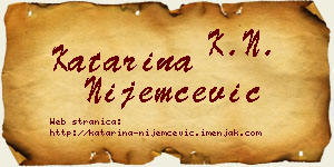 Katarina Nijemčević vizit kartica